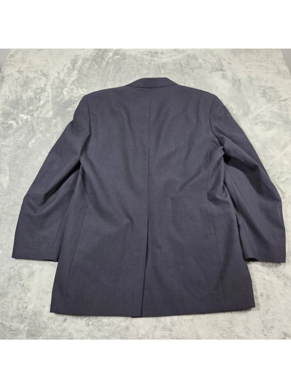 Lands End Sport Coat Mens 40L Navy Wool Preppy Career Office Blazer Suit Jacket